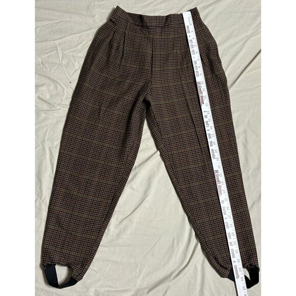 Vintage Kathie Lee Houndstooth Stirrup Pants Small Checkered Pattern Equestrian - Picture 3 of 8